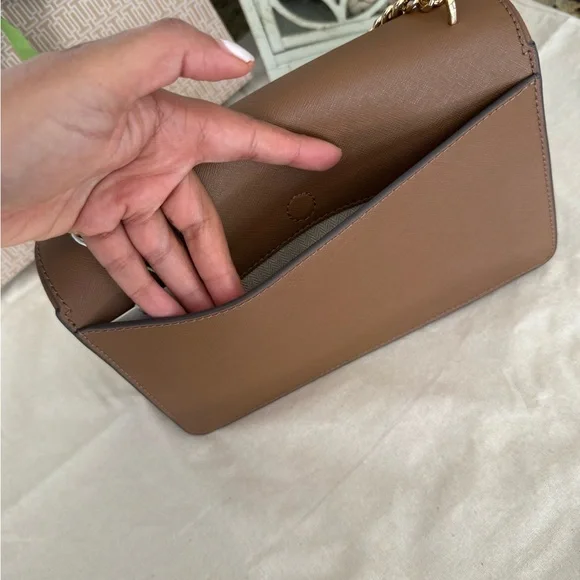 New Tory Burch Emerson Flap Adjustable Shoulder Bag moose - Picture 7 of 13